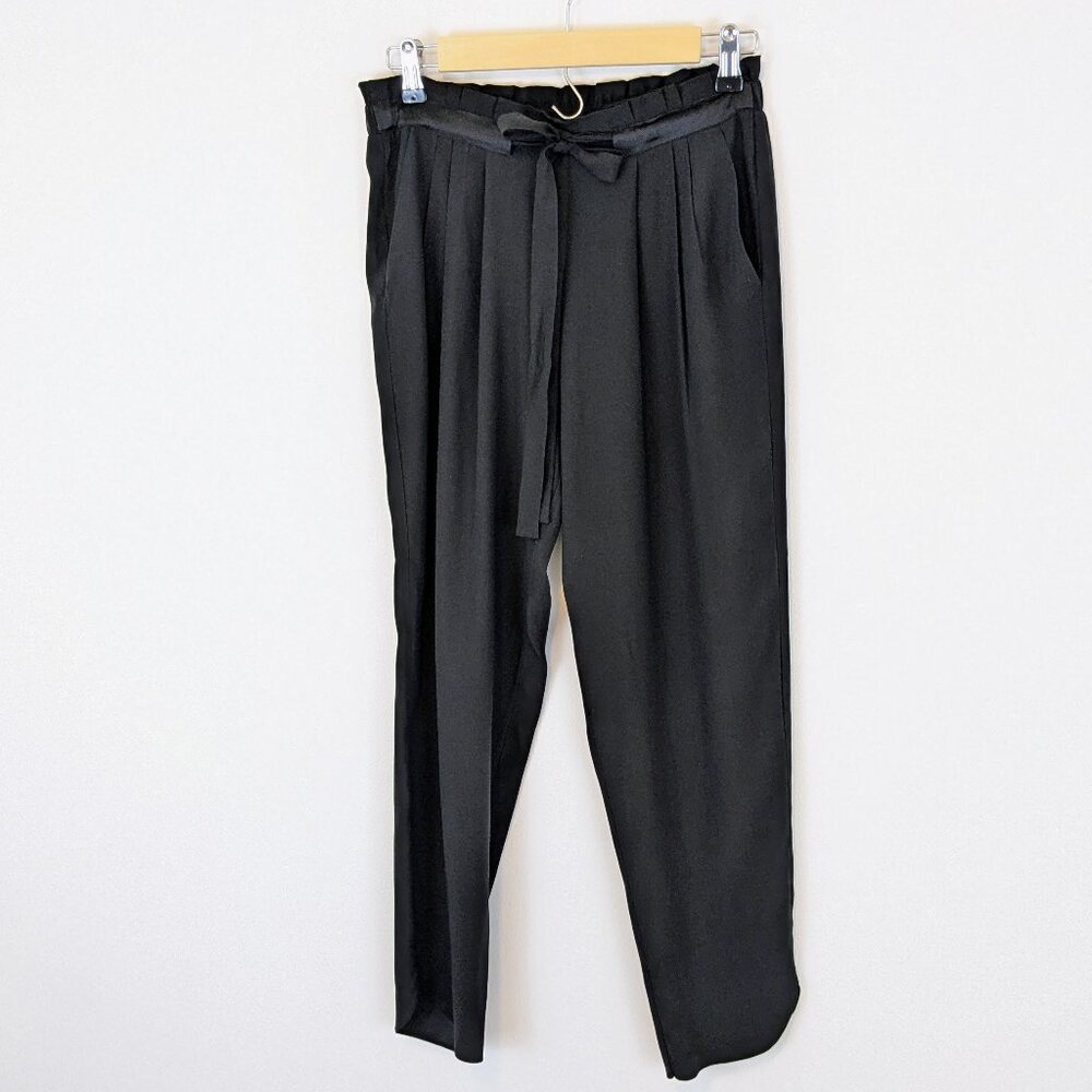 Ramy Brook Allyn Stretch Silk Cropped Pants Black - Picture 3 of 12